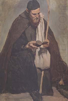 Moine italien assis (mk11), Jean Baptiste Camille  Corot